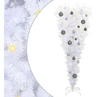 Syfax Künstlicher Weihnachtsbaum Weiß 120 cm PVC und Stahl