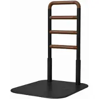 Merkloos Aufstehhilfe Sitzaufstehhilfe Stütze - Tragkraft 180 kg - 4 Höhenstufen - Naturholz - Schwarz und Braun