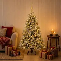 Syfax Künstlicher Weihnachtsbaum mit Kugel 120 cm 150 LEDs
