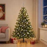 Syfax Künstlicher Weihnachtsbaum mit Weihnachtskugel 180 cm 300 LEDs