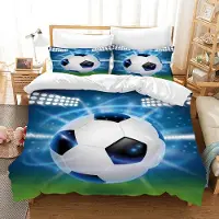 Merkloos Omgoods – Bettwäsche-Set mit Fußballmotiv für Kinder und Jugendliche