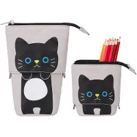 OEM Teleskop-Federmäppchen Katze, 2-in-1, stehend, Grau