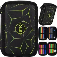 Starpak Doppel-Etui mit Ausstattung Geometrisch 3D Schwarz