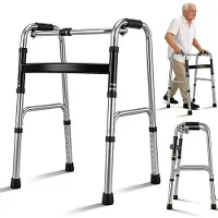 Merkloos Gehhilfe Rollator Gehwagen - Klappbar - Höhenverstellbar 74 bis 94 cm - Aluminium
