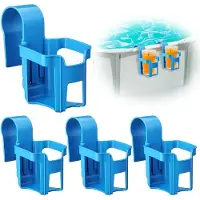 Merkloos Getränkehalter Pool Poolbecherhalter Schwimmbadhalter - Kunststoff - Blau - 4 Stück - Für Aufstellpools