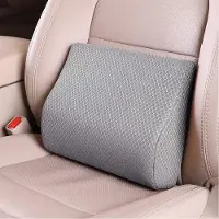 Unyqoos Lendenkissen aus Memory-Schaum – ergonomische Rückenstütze für Auto, Büro & Rollstuhl, verstellbarer Gurt, atmungsaktive, waschbare Hülle, grau