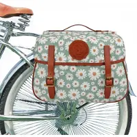 OCreon Fahrradtasche aus Canvas – Wasserdicht – Blumenmuster