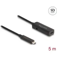 DeLOCK 80028, 5 m, USB C, USB C, USB 3.2 Gen 2 (3.1 Gen 2), 10 Gbit/s, Schwarz