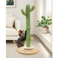 Merkloos Kratzbaum Katzenkratzbaum Sisal - Kaktusform - Holzbeweglicher Ball - Grün - Für Innenkatzen