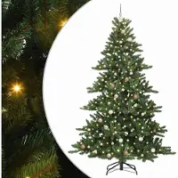 DKD Home Decor Künstlicher klappbarer Weihnachtsbaum 240 cm PVC und Stahl