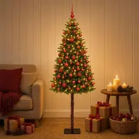 Syfax Künstlicher Weihnachtsbaum mit Kugel 150 cm 150 LEDs
