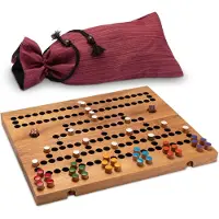 Merkloos Brettspiel Strategiespiel Würfelspiel - Spielfeld 26 x 33 cm - Klappbar - Für 2 bis 6 Spieler