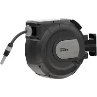 Merkloos Automatische Schlauchtrommel Schlauchaufroller Gartenschlauch - Wandmodell - 20 m Schlauch - Drehbar 180° - Schwarz