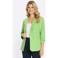 Sieh an! Blusenblazer SIEH AN "Blazer Blazer mit 3/4-Ärmeln", Damen, Gr. 48, grün (reseda), Elegant, Blazer Blusenblazer