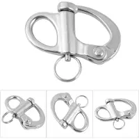 Markenlos Snap Shackle RVS - Augenschließung - Schnellverschluss - Segelboot - Halyard - Stoßfest - 12 x 52 mm - Bügelhaken