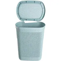 Keeeper Wäschebox "arne, Wäschetonne, 47,5 x 36 x 57,5 cm, 58 l", blau (nordic blau), B:36cm H:57,5cm T:47,5cm, Kunststoff, Wäschesammler, Wäschebox, luftdurchlässiges Dekor