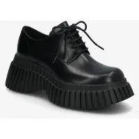 Camper für Damen. K201949-001 Pix BCN Mokassins aus Leder in Schwarz (36), 5 bis 8 cm, Schnürsenkel, Lässig