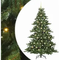 Syfax Künstlicher klappbarer Weihnachtsbaum Grün 210 cm PVC und Stahl