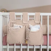 LILIMAUS Betttasche Sanftrosa mit Goldapplikation - Bett-Organizer für Kinderbett