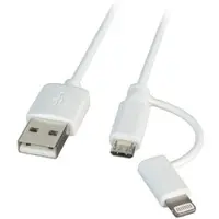 EFB Elektronik EFB K5351WS.1 MFI USB2.0 Kabel Typ-A - 2 in 1 Stecker - Micro-B / Lightning, 1, 0m, weiß K5351WS1