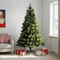 Syfax Künstlicher klappbarer Weihnachtsbaum 210 cm PVC und Metall