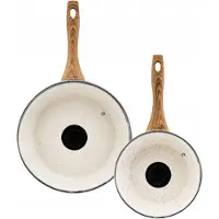 Ambition Nature Pfannenset 20/28 cm Induktion Antihaft Cremefarben
