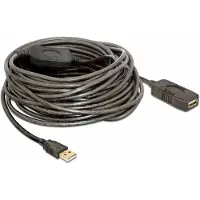DeLOCK 15m USB 2.0, 15 m, Männlich/Weiblich, Schwarz