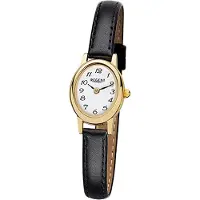 Regent Damenuhr F-977 Quarz-Uhr mit Leder-Armband schwarz D3URF977
