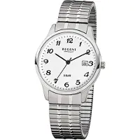 Regent Herrenuhr F-875 Quarz-Uhr mit Stahl-Armband silber D3URF875