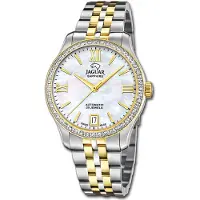 Jaguar Heritage Damen Uhr Analog Armbanduhr Edelstahl silber gold Elegant D3UJ998/1