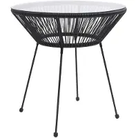 Merkloos Runder Gartentisch mit Glasplatte, Durchmesser 70 cm