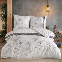 Merkloos Bettwäsche 135 x 200 cm – 4-teiliges Set mit botanischem Motiv