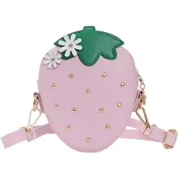 Merkloos Mini Schultertasche für Mädchen mit Erdbeer-Design