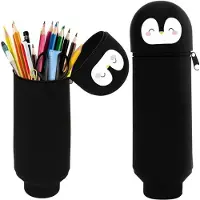Markenlos Kawaii Stiftetui, 2 in 1 Weiches Silikonetui, Stehender Stifthalter, Tierdesign für Jungen und Mädchen, Perfekt für Schule und kreative Projekte