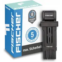 Fischer Faltschloss SCHWARZ robust mit Halterung + 2 Schlüsseln