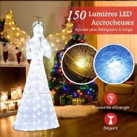 Northix Beleuchteter Weihnachtsengel, 1,55 m, 150 LEDs, für den Innen- und Außenbereich
