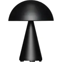 Hubsch LED-Akku-Tischleuchte Mush, schwarz matt, Höhe 20 cm dimmbar, schwarz, Metall, Modern