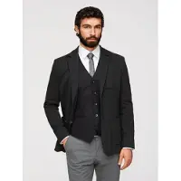 OMBRE SLIM-Sakko für Herren aus Strick mit subtiler Struktur schwarz XL