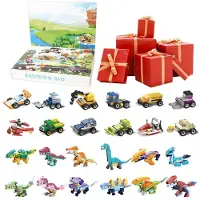 Ranjima Adventskalender 2026 mit 24 Überraschungen Auto Dinosaurier Mini Bausteine