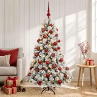 Syfax Künstlicher Weihnachtsbaum mit Weihnachtskugel 120 cm 150 LEDs