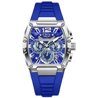 Lige TU-41955 Herrenuhr mit Chronograph, Blau und Silber KP41955