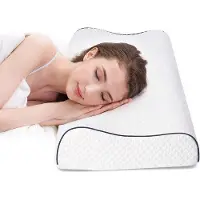 Unyqoos Ergonomisches Nackenkissen aus Memory-Schaum – höhenverstellbares Schlafkissen mit atmungsaktivem Lyocell-Bezug, waschbar, 60 x 35 x 9/11 cm