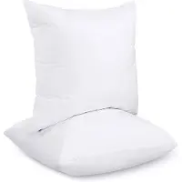 Unyqoos 2er Set Dekokissen 40 x 40 cm – Innenkissen mit gesiliconisierter Faserfüllung, dekorative Sofakissen, Weiß