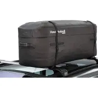 Unyqoos Wasserdichte Soft‑Dachtasche 175 L, Schwarz – große Cargotasche mit stabilem, klappbarem Boden, 110×40×40 cm, PVC‑beschichtet, für Dachträger