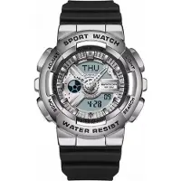 SANDA HC-41907 Damenuhr analog-digital in Schwarz und Silber KP41907
