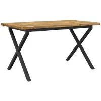 Syfax Live Edge Esstisch 140 x 70 x 75 cm Massivholz Akazie Weiß
