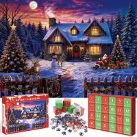 Generisch Puzzel-Adventskalender 2026 – 24 Felder – 1008 Teile – Weihnachtspuzzles