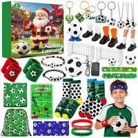 Generisch Adventskalender 2026 – Fußball-Geschenkset für Jugendliche – 24 Tage – Sportaccessoires und Dekorationen mit Fingerfußballspiel