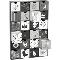 Ed Brubaker Adventskalender zum Befüllen – Schwarze und weiße Weihnacht – DIY-Adventskalender mit 24 Türchen für Gutscheine