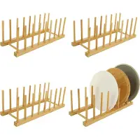 LTPRTZ Bordablage aus Holz – Organizer für Geschirr – Aufbewahrungslösung für die Küche – 8 Fächer – Kapazität: 325 x 12 x 115 cm – Braun